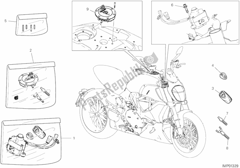Tutte le parti per il 12d - Dispositivi Elettrici del Ducati Diavel 1260 Thailand 2020